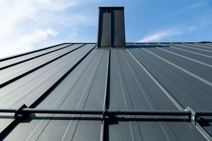 Metal roofing on a commercial building.