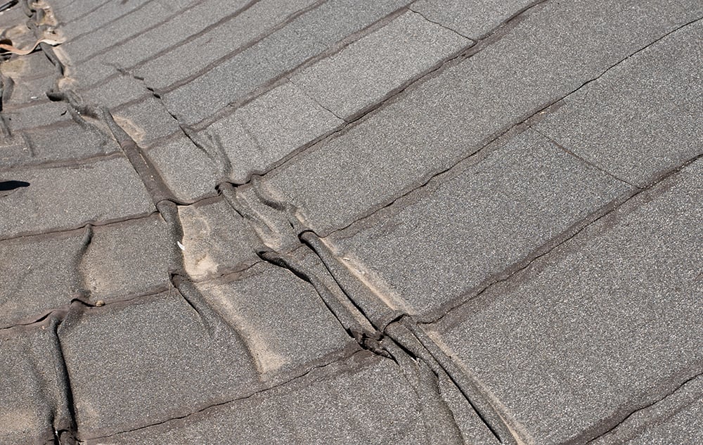 Blistering, cracking roof - roof shrinkage.